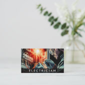 *~* QR Professionele Elektricien AP75 Foto Visitekaartje (Staand voorkant)