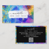 *~* QR Rainbow AP26 Etheral OPAL Gold Glitter Visitekaartje (Voorkant / Achterkant)