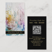 *~* QR Rainbow Artsy Drip Crystals AP90 Gold Visitekaartje (Voorkant / Achterkant)