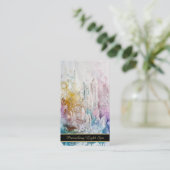 *~* QR Rainbow Artsy Drip Crystals AP90 Gold Visitekaartje (Staand voorkant)