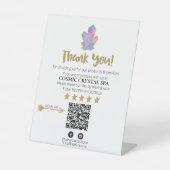 *~* QR RAINBOW CRYSTALS Review Logo DANK U AP8 Reclamebord Met Voetstuk (Voorkant)