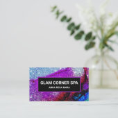 *~* QR Rainbow Glitter Glitz Glam Luxury Beauty Visitekaartje (Staand voorkant)