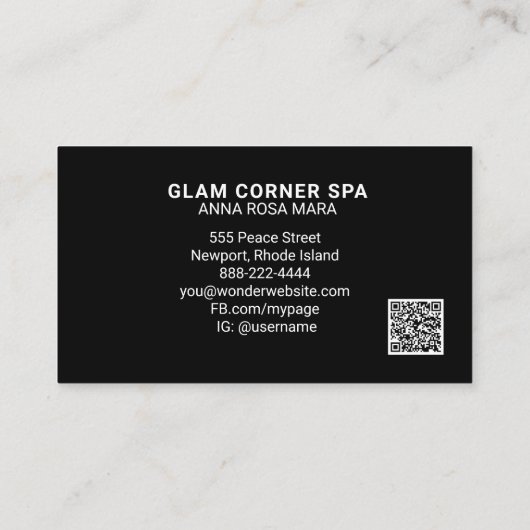 *~* QR Rainbow Glitter Glitz Glam Luxury Beauty Visitekaartje (Achterkant)