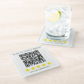 QR review feedback business professional Glazen Onderzetter (Schuin)