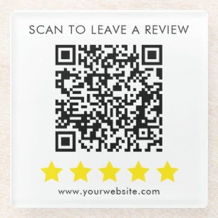 QR review feedback business professional Glazen Onderzetter