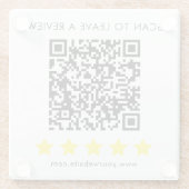QR review feedback business professional Glazen Onderzetter (Achterkant)