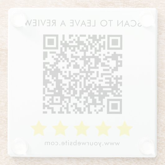 QR review feedback business professional Glazen Onderzetter (Achterkant)