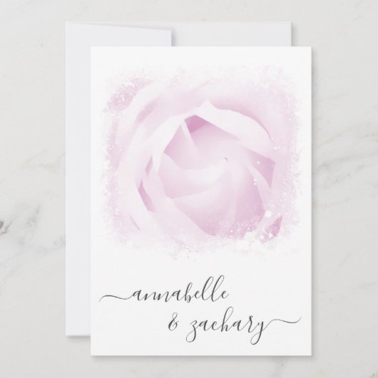 *~* QR Roos Flower + RSVP - AR8 Huwelijksuitnodigi Kaart (Voorkant)