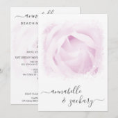 *~* QR Roos Flower + RSVP - AR8 Huwelijksuitnodigi Kaart (Voorkant / Achterkant)