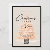 QR Rose Gold Christmas Tree Christmas Party Kaart (Voorkant)