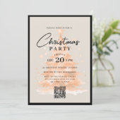QR Rose Gold Christmas Tree Christmas Party Kaart (Staand voorkant)