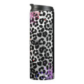 *~* QR roze glitter dier luipaard patroon Girly Thermosbeker (Geroteerd rechts)