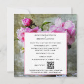 *~* QR Roze Pioenbloem RSVP AR23 BRUILOFT Kaart (Achterkant)