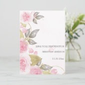 *~* QR roze Roses AR15 Gold Floral Wedding RSVP Kaart (Staand voorkant)