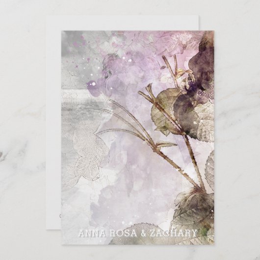 *~* QR Rozen AR26 - RSVP PHOTO Wedding Kaart (Voorkant / Achterkant)