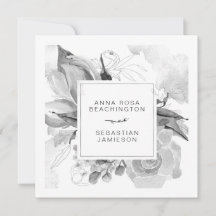 *~* QR RSVP AR12 Floral Simple Subdued Wedding