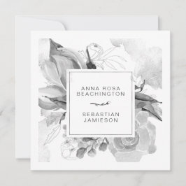 *~* QR RSVP AR12 Floral Simple Subdued Wedding Kaart