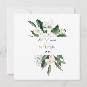 *~* QR RSVP AR15 Floral Peony Lijst Wedding Kaart