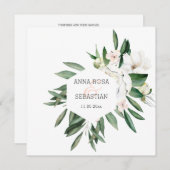 *~* QR RSVP AR15 Pioen Bloemen Frame Trouwfeest Kaart (Voorkant / Achterkant)