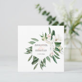 *~* QR RSVP AR15 Pioen Bloemen Frame Trouwfeest Kaart (Staand voorkant)