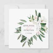 *~* QR RSVP AR15 Pioen Bloemen Frame Trouwfeest Kaart (Voorkant)