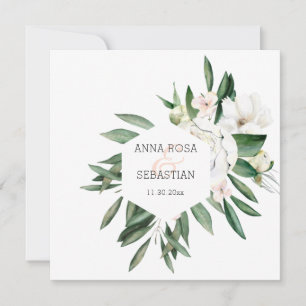 *~* QR RSVP AR15 Pioen Bloemen Frame Trouwfeest Kaart