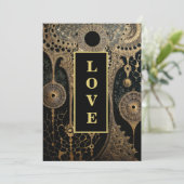 *~ QR RSVP AR26 Gouden kant LOVE26 Luxe bruiloft Kaart (Staand voorkant)