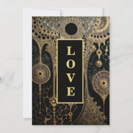 *~ QR RSVP AR26 Gouden kant LOVE26 Luxe bruiloft Kaart