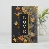 *~ QR RSVP AR26 Gouden Kant LOVE 45 Luxe Trouwfees Kaart (Staand voorkant)