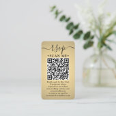 QR RSVP & bruiloft Details Elegante Faux Gold Foli Informatiekaartje (Staand voorkant)