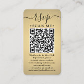 QR RSVP & bruiloft Details Elegante Faux Gold Foli Informatiekaartje (Voorkant)