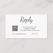 QR RSVP bruiloft website eenvoudig zwart wit RSVP