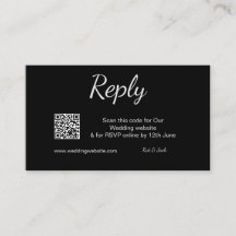 QR RSVP bruiloft website eenvoudig zwart wit RSVP