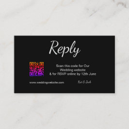 QR RSVP bruiloft website eenvoudig zwart wit RSVP Visitekaartje
