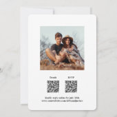 QR RSVP chique minimalistische alles-in-één 2 foto Kaart (Achterkant)