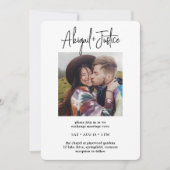 QR RSVP chique minimalistische alles-in-één 2 foto Kaart (Voorkant)