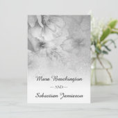 *~* QR RSVP Floral Glitter Silver Gray Weddenschap Kaart (Staand voorkant)