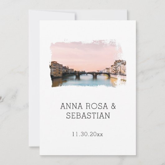 *~* QR RSVP Florence Italy Firenze AP12 Wedding Kaart (Voorkant)
