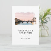 *~* QR RSVP Florence Italy Firenze AP12 Wedding Kaart (Staand voorkant)