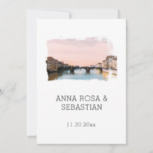*~* QR RSVP Florence Italy Firenze AP12 Wedding  Kaart