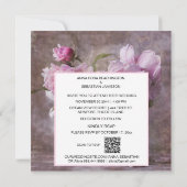 *~* QR RSVP  Kunst pioenroos Floral AR23 BRUILOFT Kaart (Achterkant)
