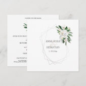 *~* QR RSVP Lijst AR15 Floral Peony Wedding Kaart (Voorkant / Achterkant)