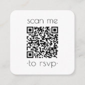 QR RSVP Minimale Deco Typografie & Fotobruiloft Informatiekaartje (Voorkant)