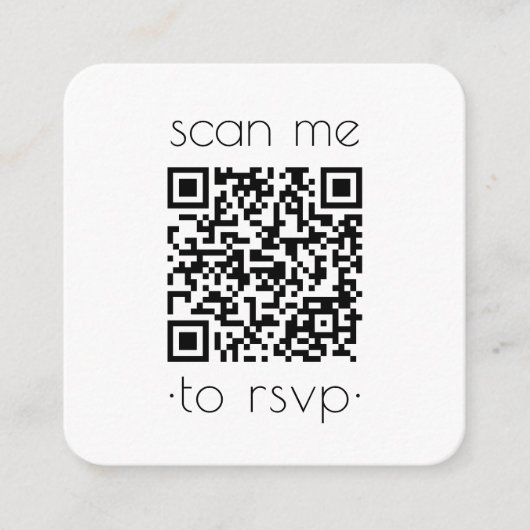 QR RSVP Minimale Deco Typografie & Fotobruiloft Informatiekaartje (Voorkant)
