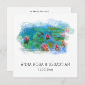 *~* QR RSVP MONET LILY POND AP12 RSVP Wedding Kaart (Voorkant / Achterkant)