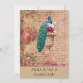 *~* QR RSVP Pauw Oud Victoriaans AR24 Bruiloft Kaart (Voorkant)