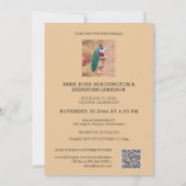 *~* QR RSVP Pauw Oud Victoriaans AR24 Bruiloft Kaart (Achterkant)