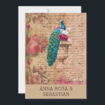 *~* QR RSVP Pauw Oud Victoriaans AR24 Bruiloft Kaart<br><div class="desc">VERTICAAL 5 x 7:</div>