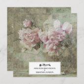 *~* QR RSVP  Pink Peony Floral AR23 WEDDING Kaart (Voorkant / Achterkant)