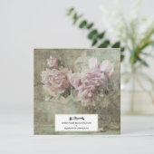 *~* QR RSVP  Pink Peony Floral AR23 WEDDING Kaart (Staand voorkant)